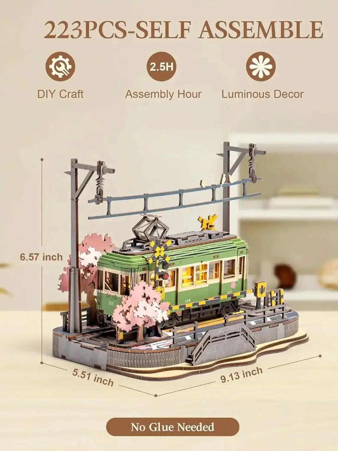  Sakura Journey Tram 3D Wooden Puzzle With LED Lights -  ToylandEU™