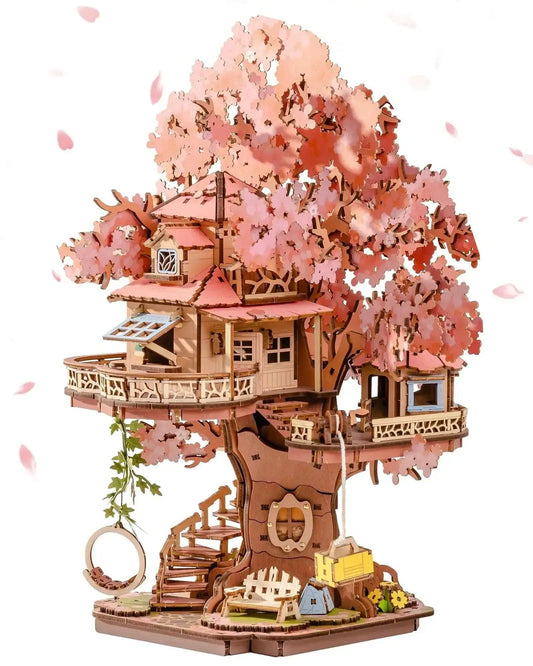  3D Wooden Puzzle Sakura Tree House Kit Calming Gift -  ToylandEU™