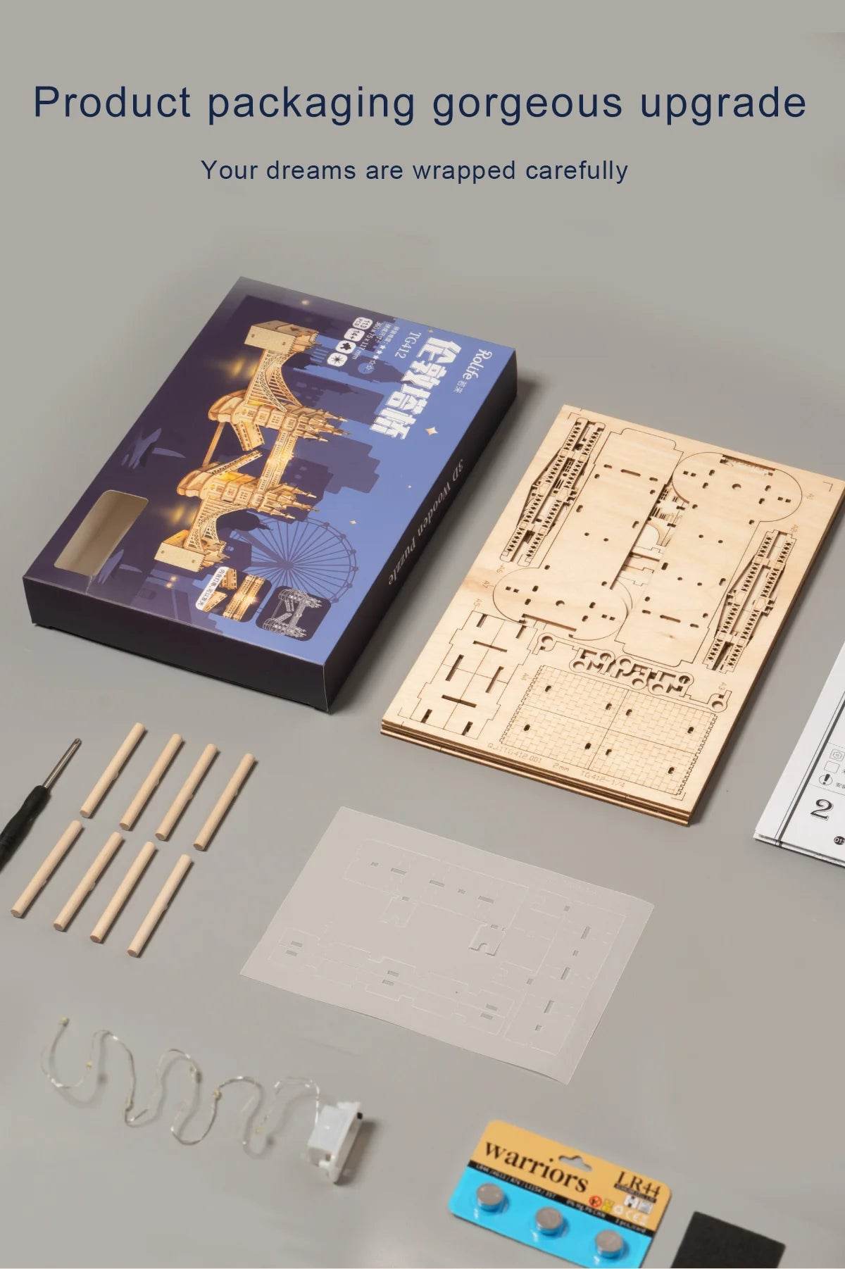 3D Wooden Puzzle Set - DIY Assembly Toys of Tower Bridge & Big Ben for Kids, Teens, and Adults - ToylandEU