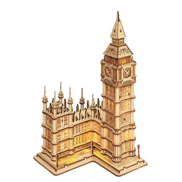 3D Wooden Puzzle Set - DIY Assembly Toys of Tower Bridge & Big Ben for Kids, Teens, and Adults - ToylandEU