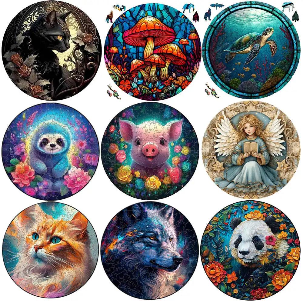  3D Wooden Puzzles | Animal Shapes Pig Cat | Toylandeu™ 