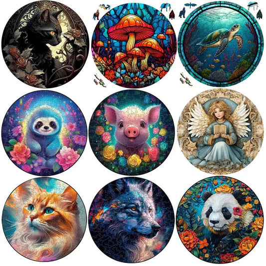  3D Wooden Puzzles | Animal Shapes Pig Cat | Toylandeu™ 