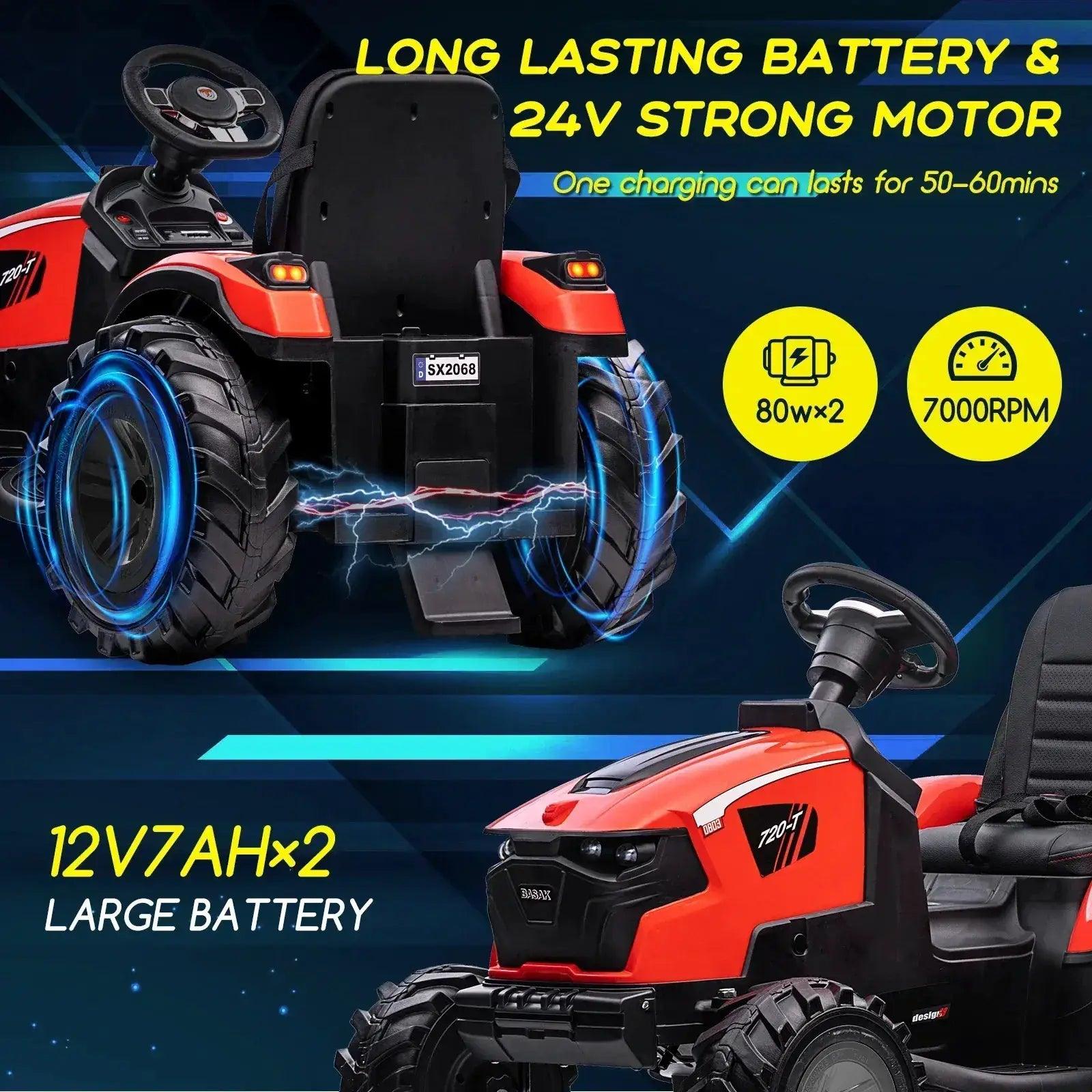  3In1 Ride On Tractor Excavator Bulldozer With Trailer -  ToylandEU™