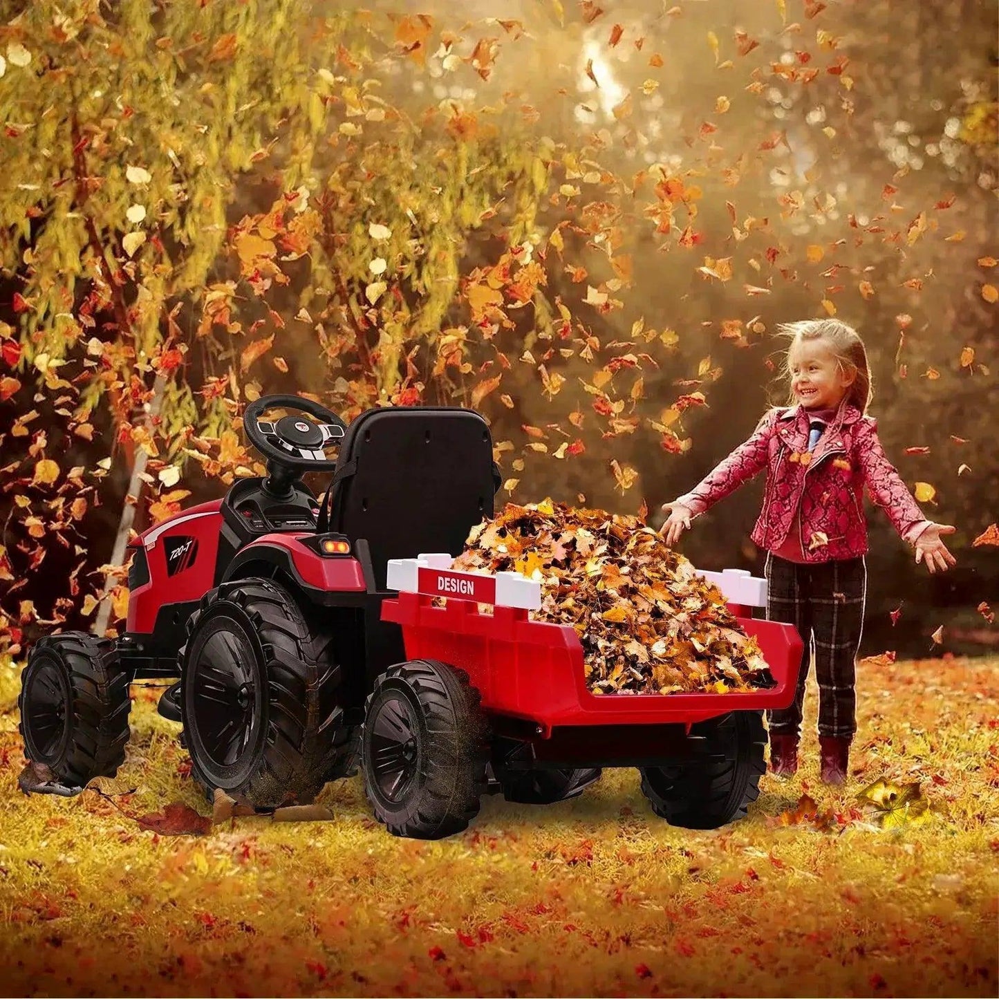  3In1 Ride On Tractor Excavator Bulldozer With Trailer -  ToylandEU™