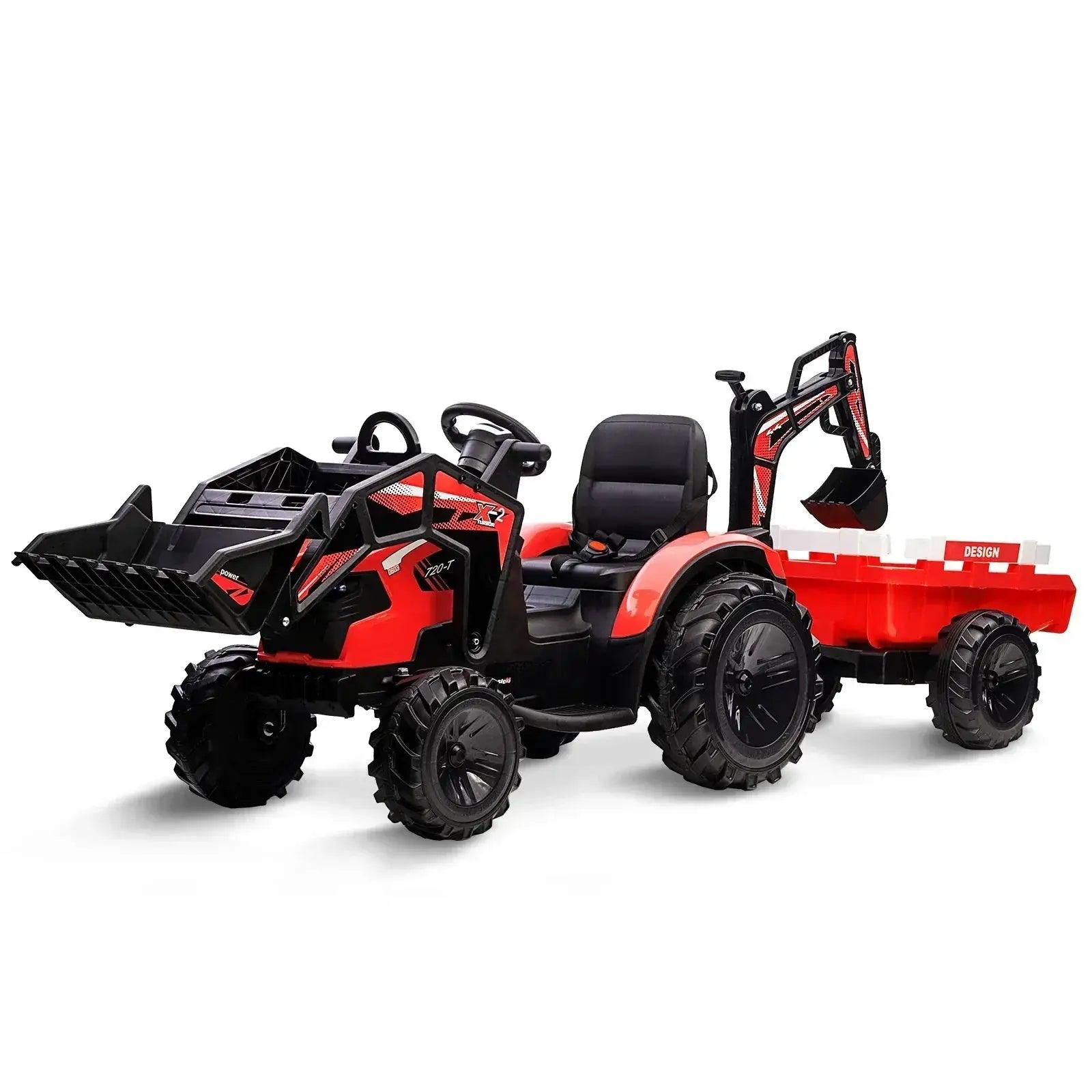  3In1 Ride On Tractor Excavator Bulldozer With Trailer -  ToylandEU™