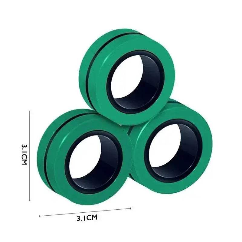 3PCS Fingertip Magnetic Rings Colorful Relief Fidget Toys Set for Adult Magnet Spinner - ToylandEU