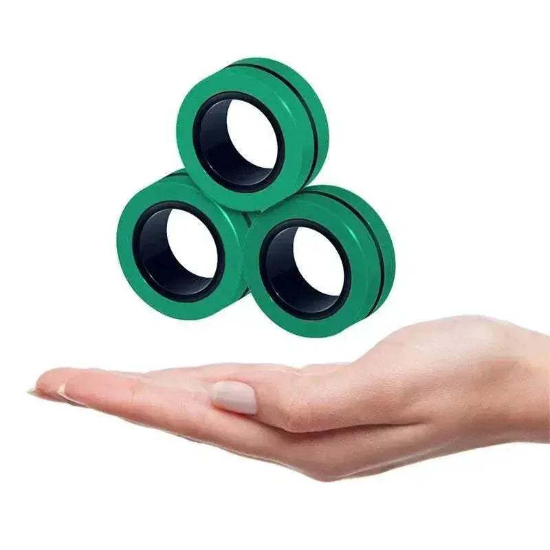 3PCS Fingertip Magnetic Rings Colorful Relief Fidget Toys Set for Adult Magnet Spinner - ToylandEU