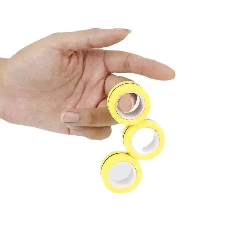 3PCS Fingertip Magnetic Rings Colorful Relief Fidget Toys Set for Adult Magnet Spinner - ToylandEU