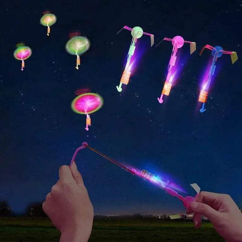 3Pcs Lot Rocket Slingshot Flying Set with LED Light Toy - ToylandEU