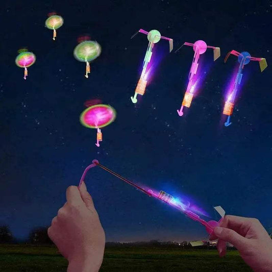 3Pcs Lot Rocket Slingshot Flying Set with LED Light Toy - ToylandEU