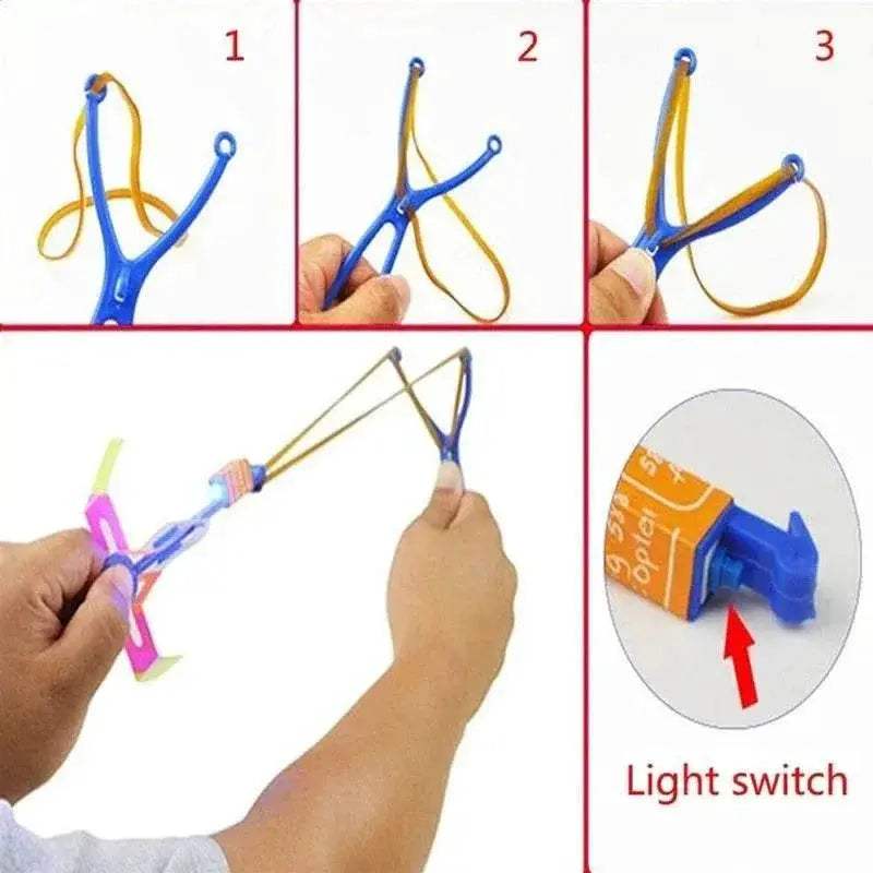 3Pcs Lot Rocket Slingshot Flying Set with LED Light Toy - ToylandEU