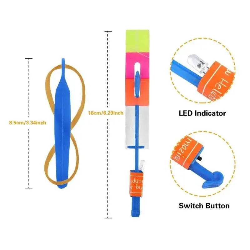3Pcs Lot Rocket Slingshot Flying Set with LED Light Toy - ToylandEU