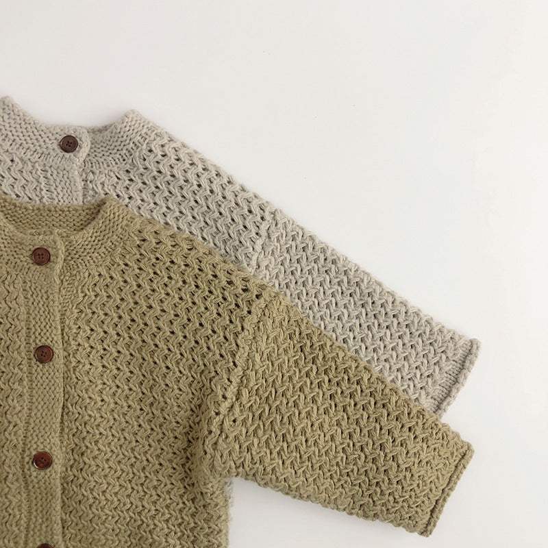Kids' Retro Western-Style Sweater | Wheat Gray