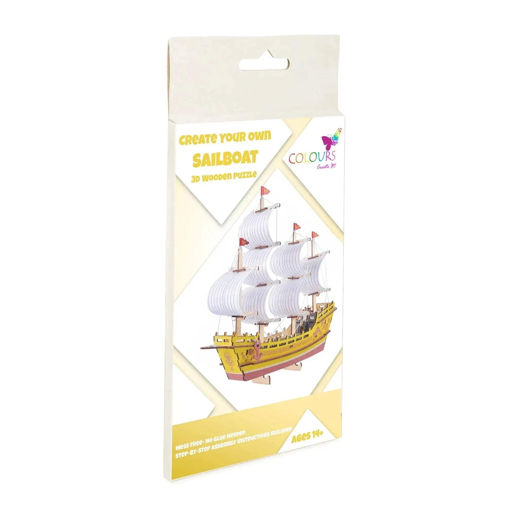 3D Sailboat Puzzle Kit For Collectors With Detailed Assembly - ToylandEU