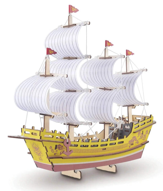 3D Sailboat Puzzle Kit For Collectors With Detailed Assembly - ToylandEU