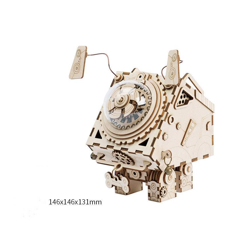 3D Wooden Robot Rabbit DIY Puzzle Kit | Ages 7-14 | Wooden & Pegged Puzzles
