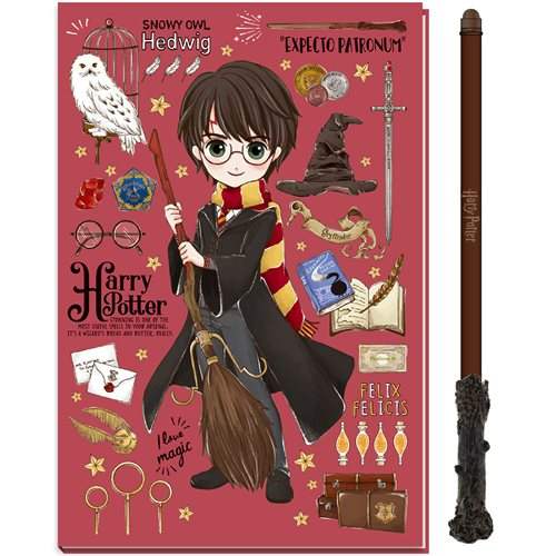 Harry Potter Journal | Wand Pen Included | Lined Pages | Student Notebook