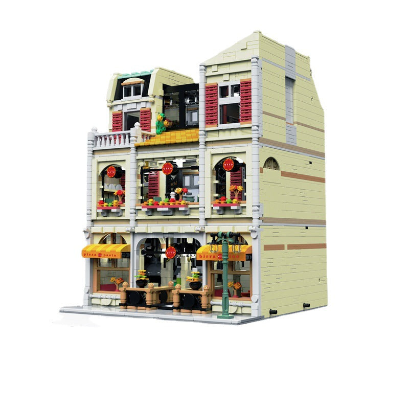 Challenging Pizza Shop Building Blocks Toy Model with Town Scene - ToylandEU