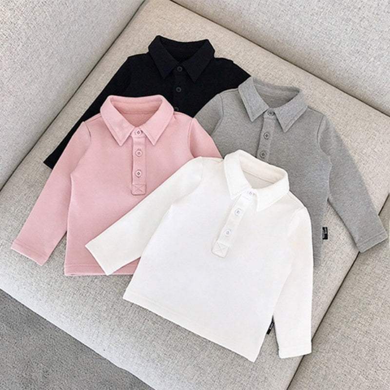 Baby Long-Sleeve Cotton Polo T-Shirt | Baby & Children's Tops