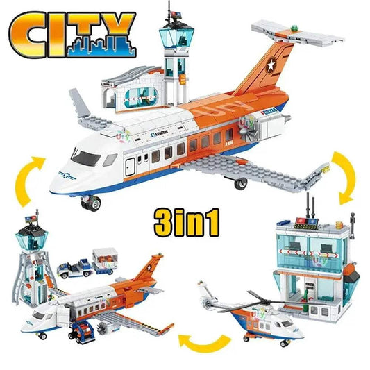  3in1 City Series Aviation Cargo Plane Building Blocks Set -  ToylandEU™