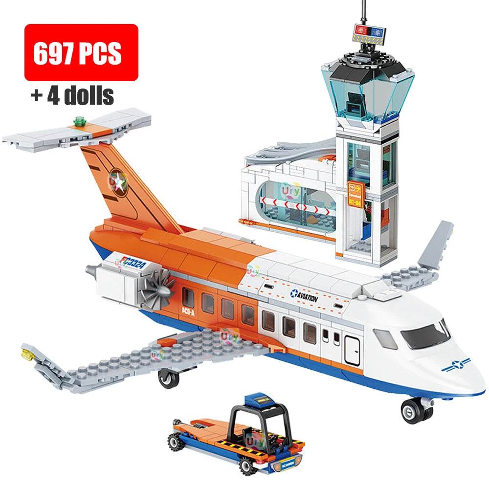 3in1 City Series Aviation Cargo Plane Helicopter Set Kids Gift - ToylandEU