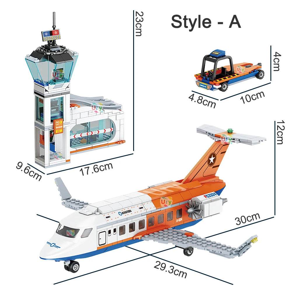 3in1 City Series Aviation Cargo Plane Helicopter Set Kids Gift - ToylandEU