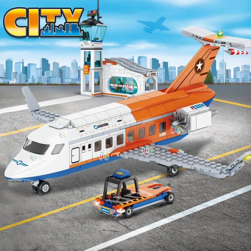 3in1 City Series Aviation Cargo Plane Helicopter Set Kids Gift - ToylandEU