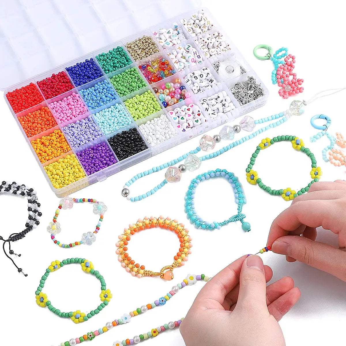 3mm Rice Bead Letter Bead DIY Jewelry Kit For Bracelets - ToylandEU