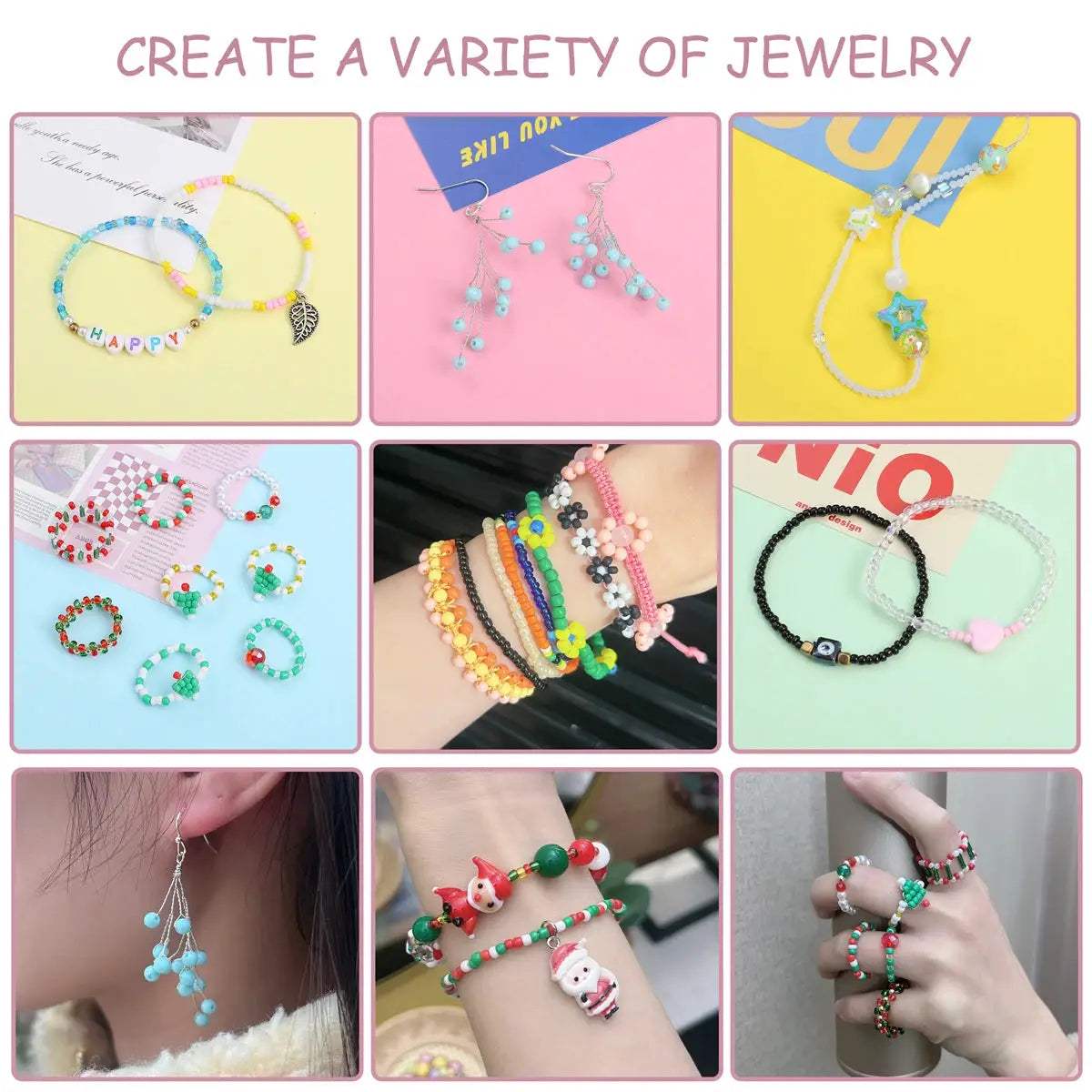 3mm Rice Bead Letter Bead DIY Jewelry Kit For Bracelets - ToylandEU