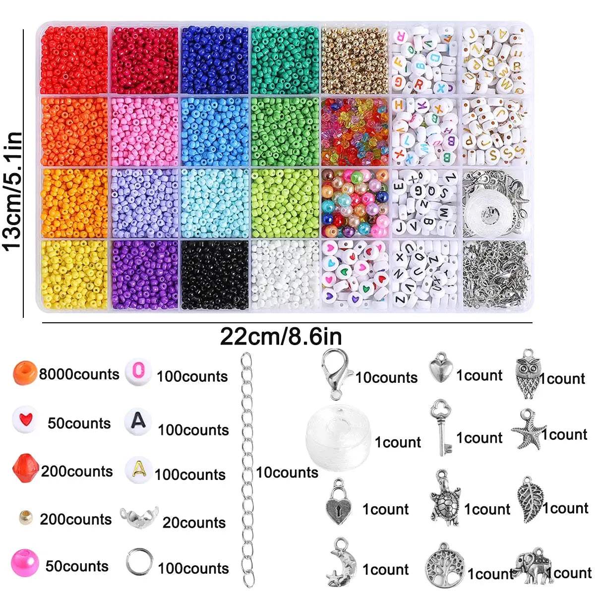 3mm Rice Bead Letter Bead DIY Jewelry Kit For Bracelets - ToylandEU