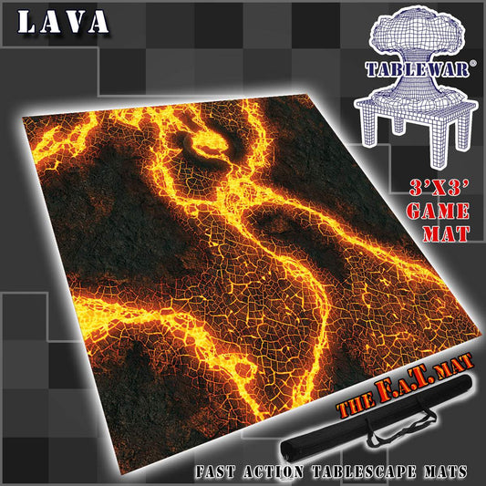 Gaming Mat | Heavy Duty Neoprene | 3X3 Foot Size | Lava Planet Wargame