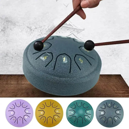  4.5 Inch 8 Tone Steel Tongue Drum Mini Hand Pan Drum With Drumsticks Tambourine And Accessories -  ToylandEU™