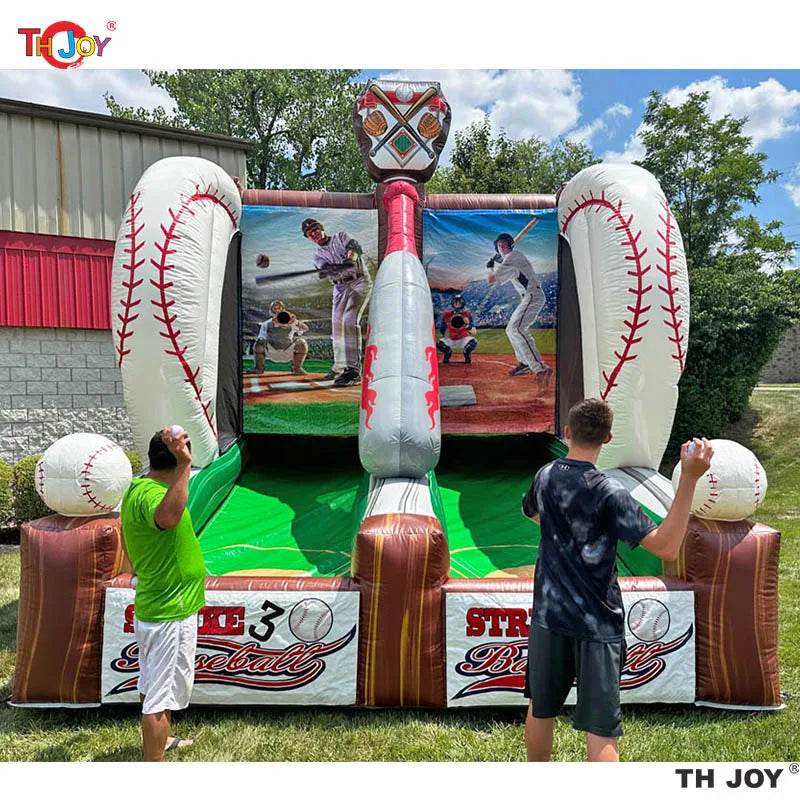 4.5x3.5m Outdoor Inflatable Carnival Game Strike 3 Baseball - ToylandEU
