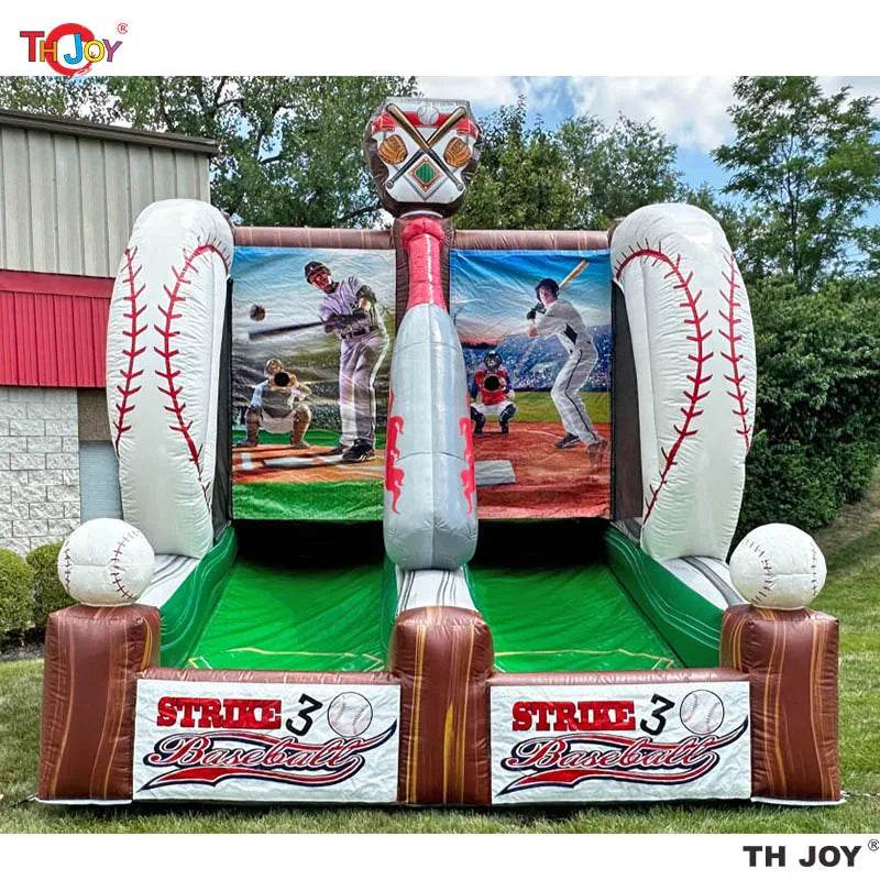 4.5x3.5m Outdoor Inflatable Carnival Game Strike 3 Baseball - ToylandEU