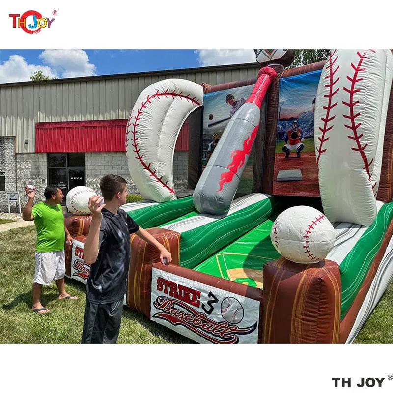 4.5x3.5m Outdoor Inflatable Carnival Game Strike 3 Baseball - ToylandEU
