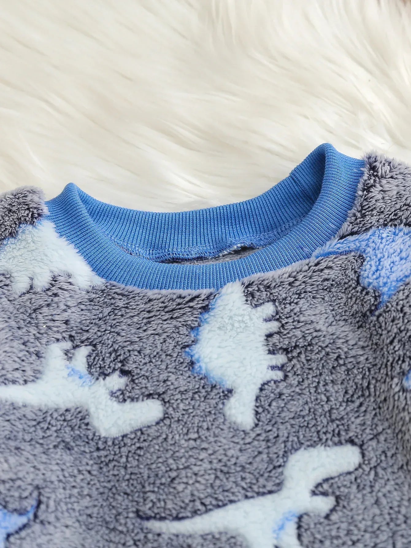 4-6Y Boys Flannel Dinosaur Print 2-Piece Set With Long Sleeve Shirt And Pants - ToylandEU