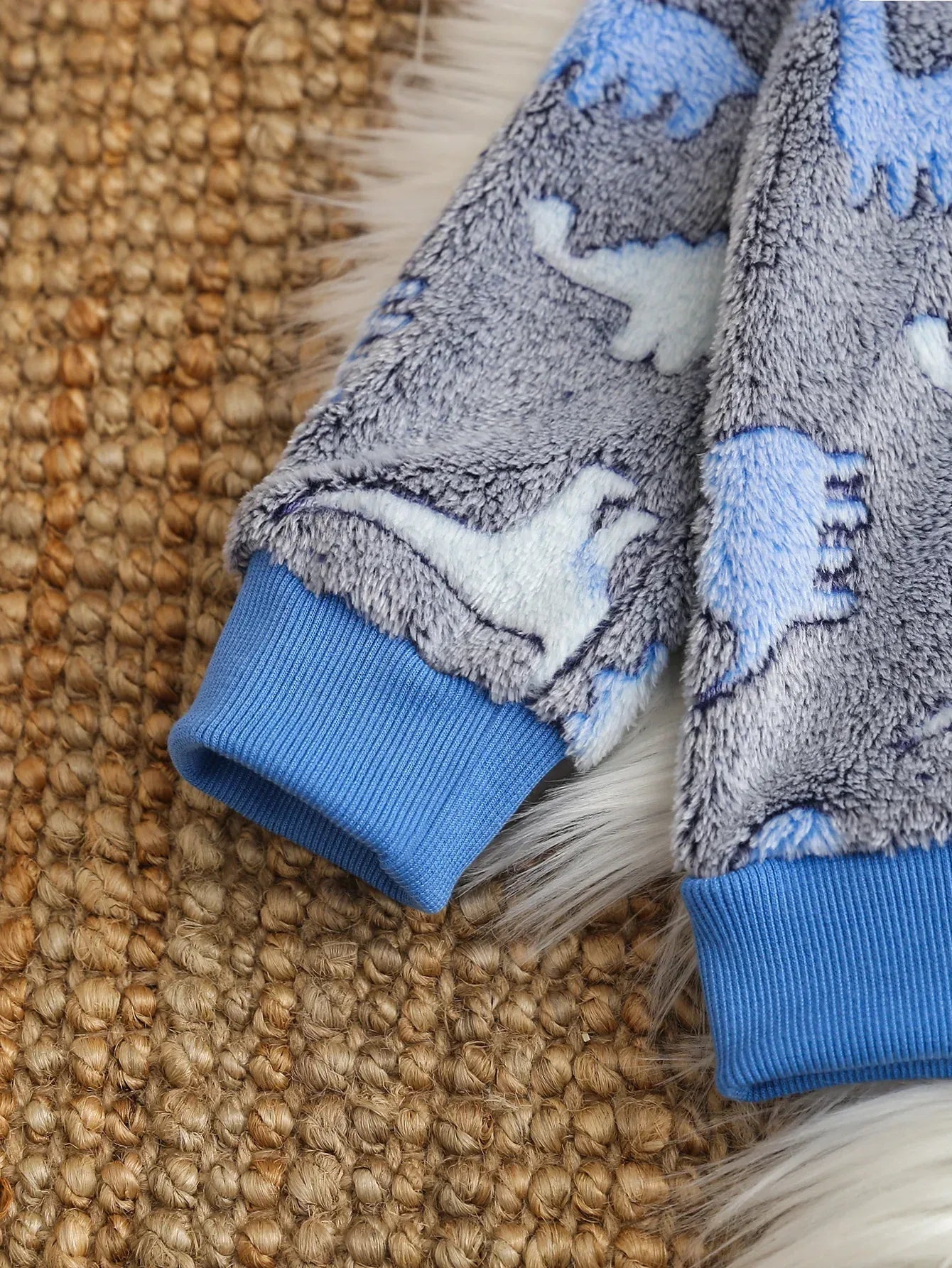 4-6Y Boys Flannel Dinosaur Print 2-Piece Set With Long Sleeve Shirt And Pants - ToylandEU