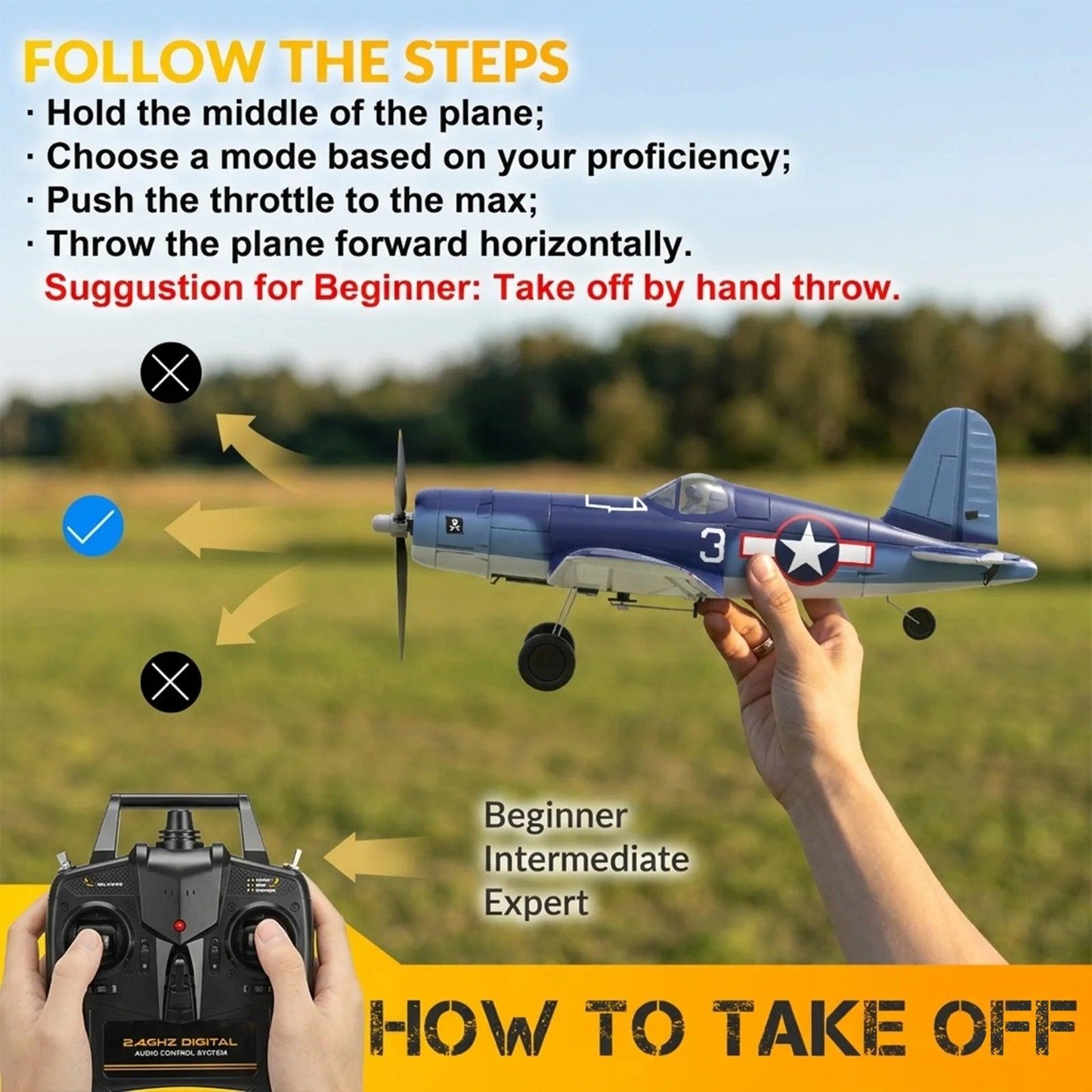 4 Channel Rc Airplane | 6 Axis Gyro | Toylandeu™