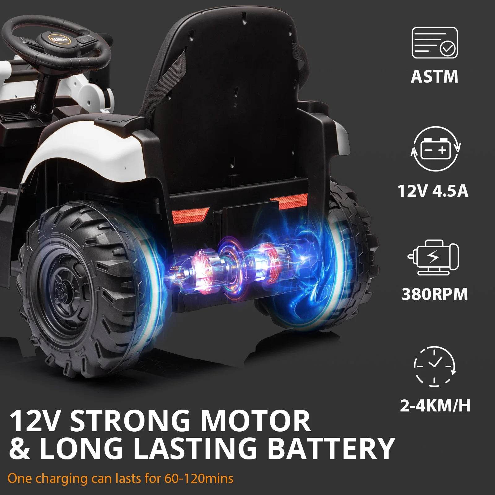 4 In 1 Ride On Excavator & Bulldozer Kids Electric Vehicle - ToylandEU