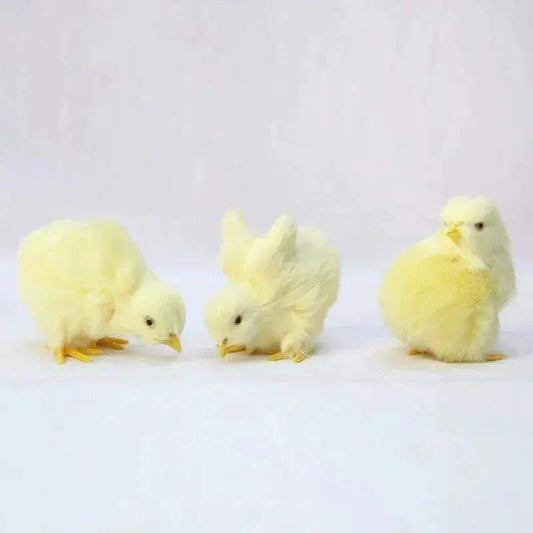 Realistic Baby Chick Figurines Set Of 4 Miniature Farm Chicks - ToylandEU
