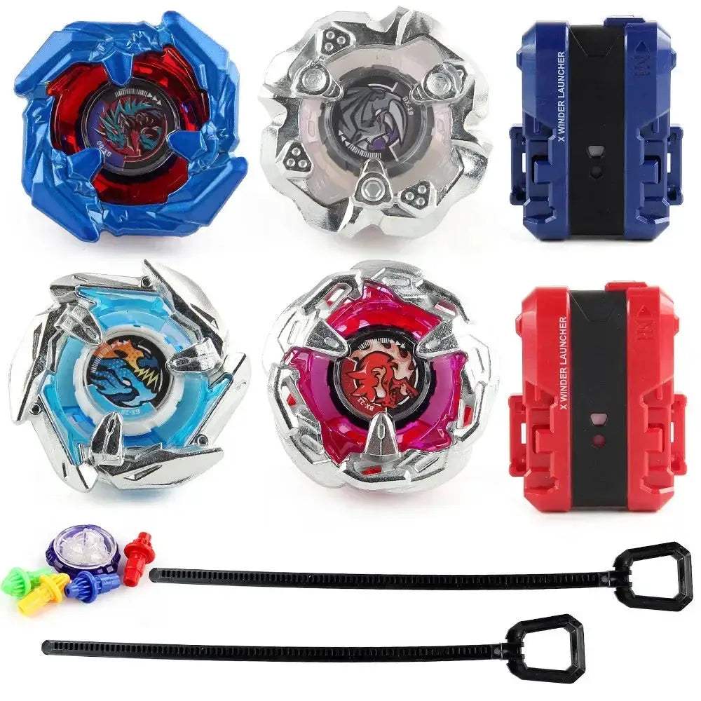 4 Pack Spinning Tops Burst Set With Launchers For Kids - ToylandEU
