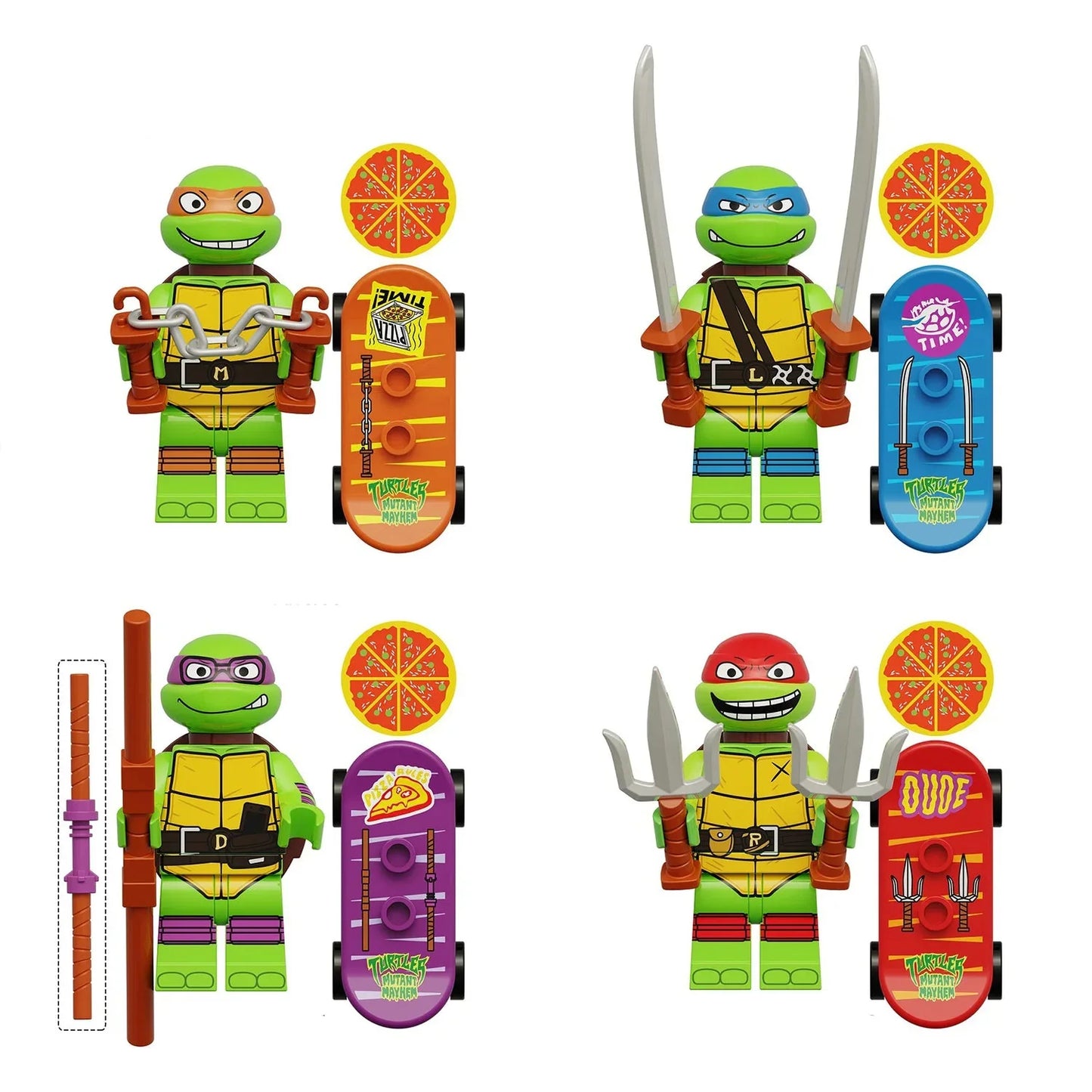 Ninja Turtles 4 Pack Figures Set ABS Plastic Collectible Figures TMNT Action Figures - ToylandEU