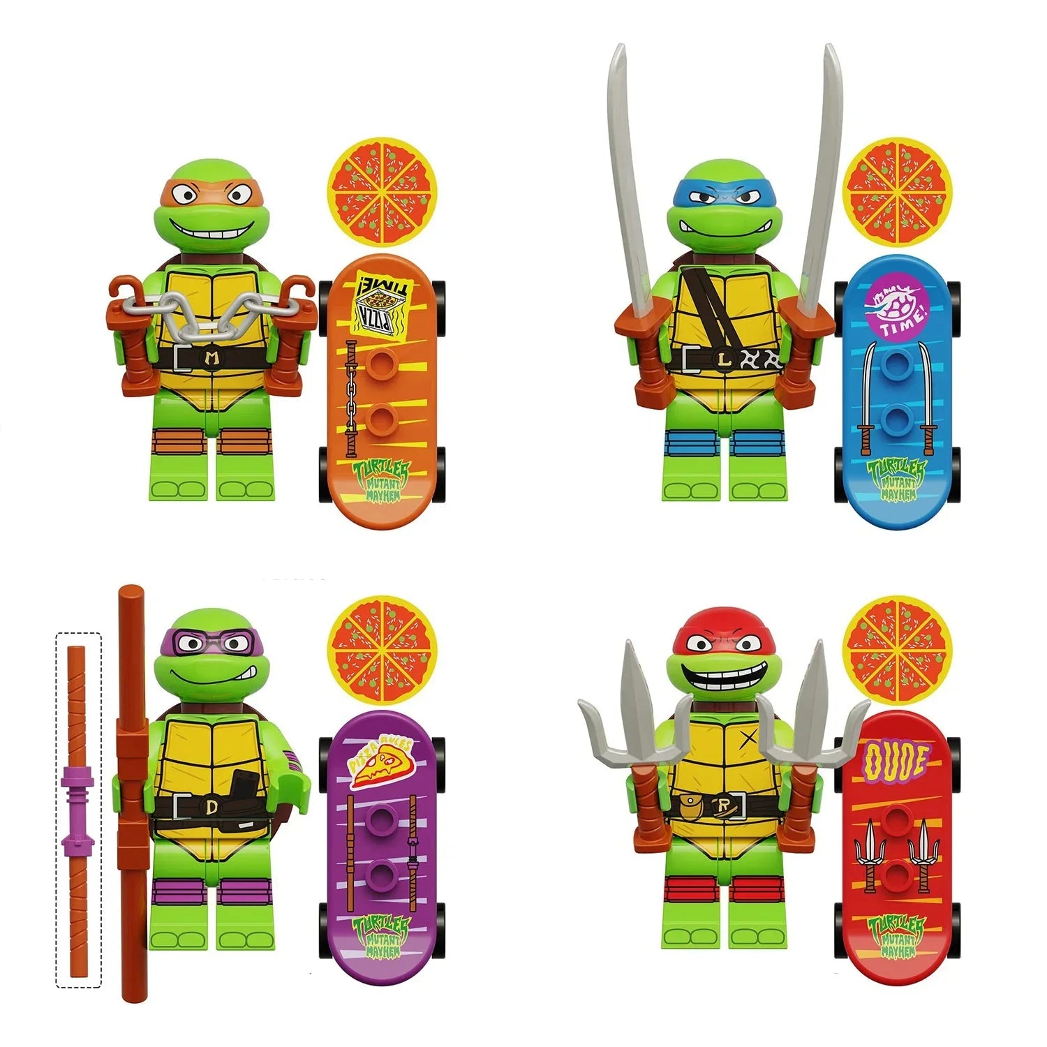 Ninja Turtles 4 Pack Figures Set ABS Plastic Collectible Figures TMNT Action Figures - ToylandEU