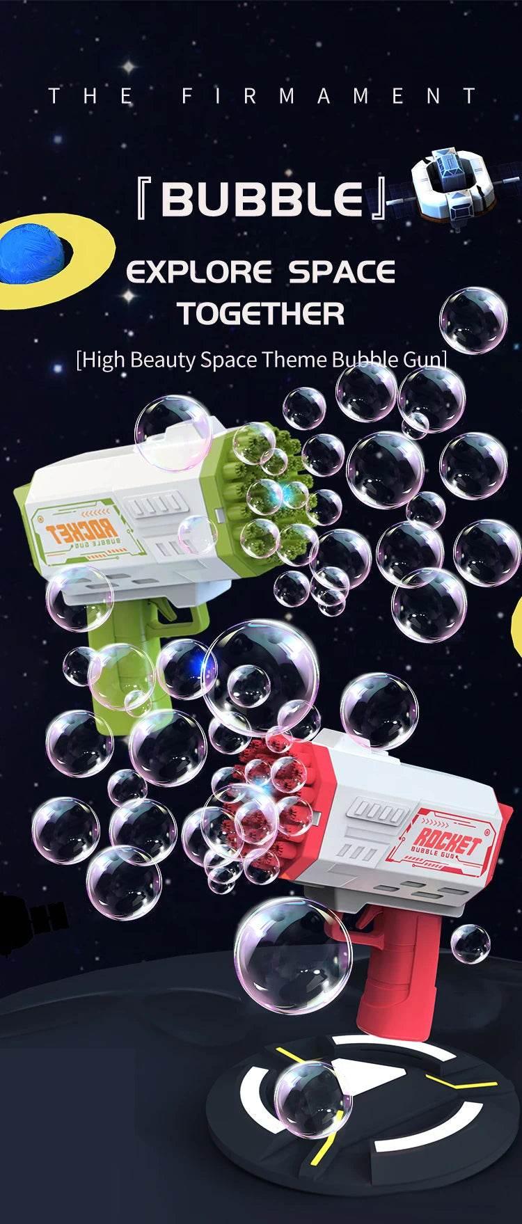 40 Hole Children's Bubble Gun Continuous Bubbles Outdoor Toy for Birthday and Wedding Parties Excluding Bubble Liquid and Battery - ToylandEU