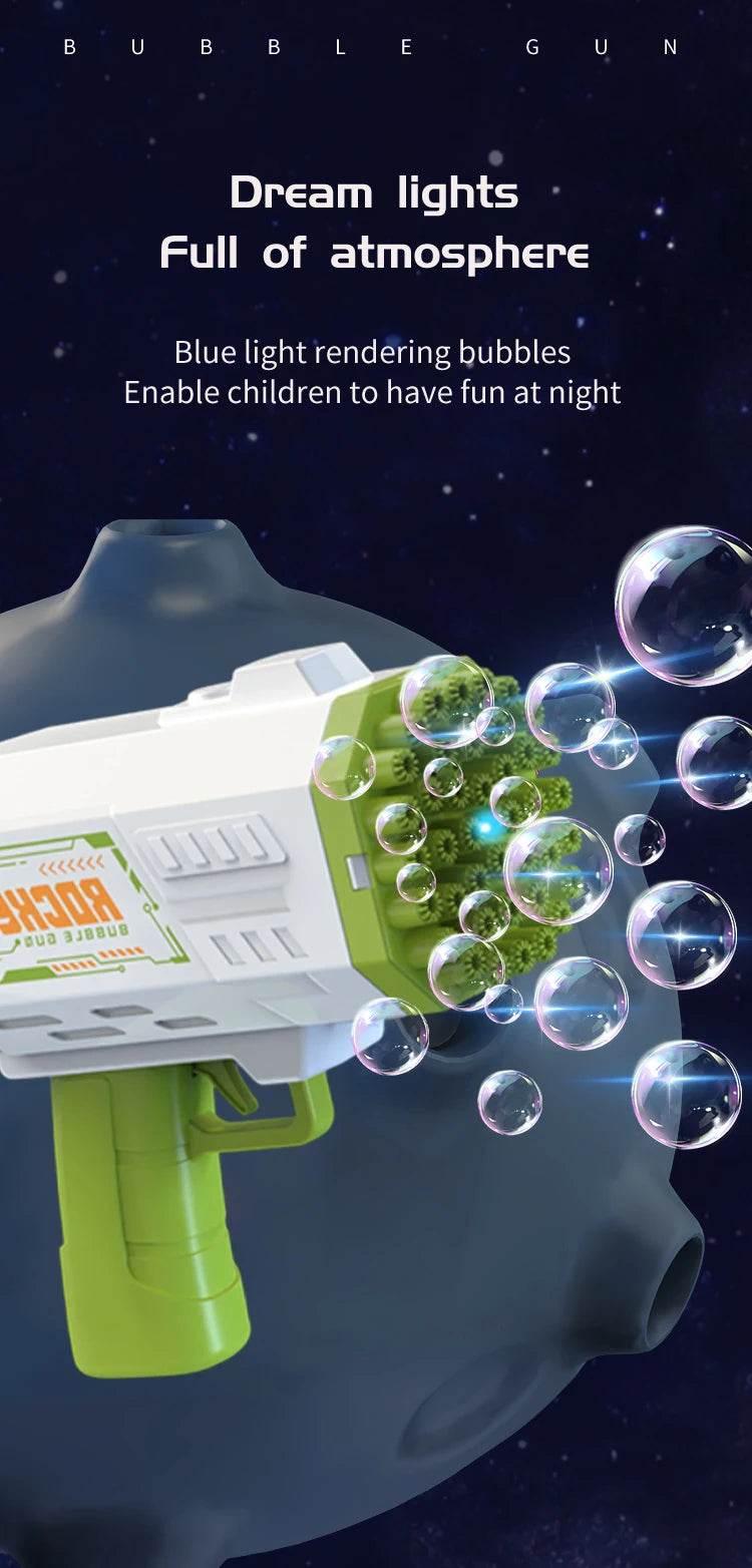 40 Hole Children's Bubble Gun Continuous Bubbles Outdoor Toy for Birthday and Wedding Parties Excluding Bubble Liquid and Battery - ToylandEU