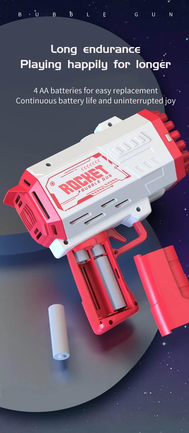 40 Hole Children's Bubble Gun Continuous Bubbles Outdoor Toy for Birthday and Wedding Parties Excluding Bubble Liquid and Battery - ToylandEU