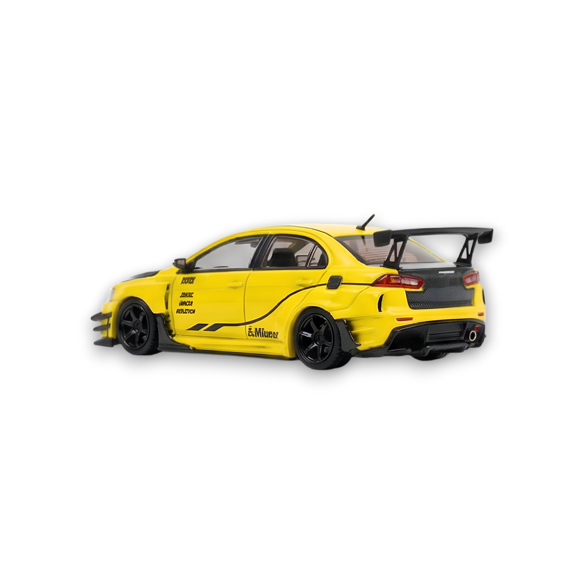 404ERROR Mitsubishi Evolution X Varis Widebody Yellow 1:64 - Lot57Supplies Diecast Shop