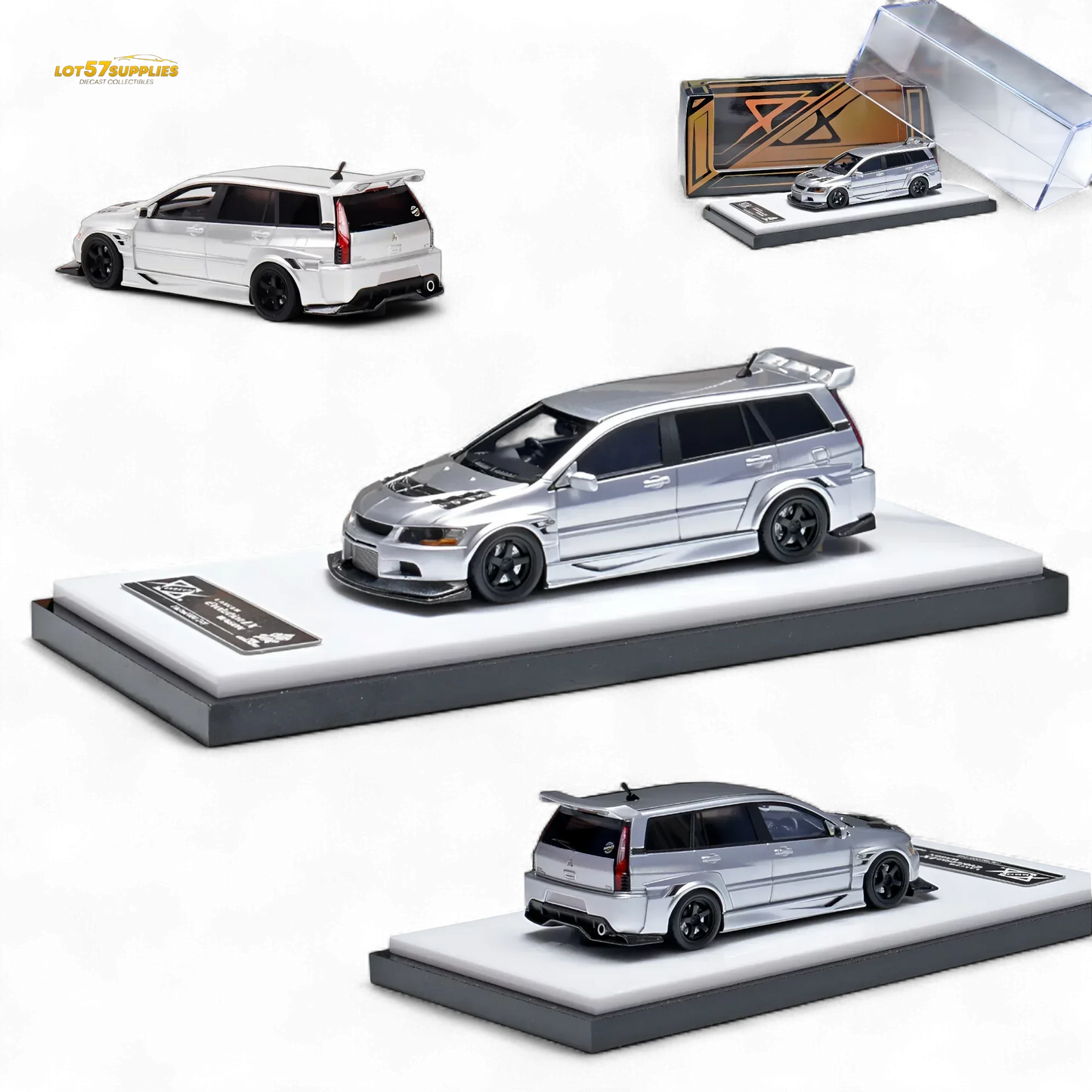 404ERROR Mitsubishi Lancer EVO 9 Wagon Glossy Silver 1:64 - ToylandEU