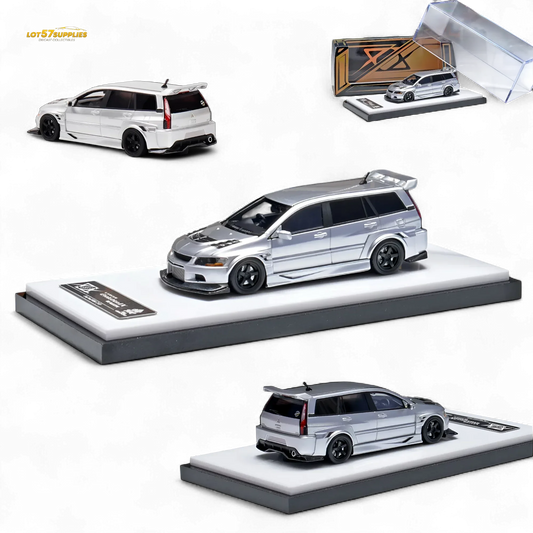 404ERROR Mitsubishi Lancer EVO 9 Wagon Glossy Silver 1:64 - ToylandEU