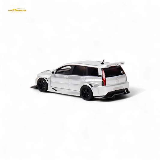 404ERROR Mitsubishi Lancer EVO 9 Wagon Glossy Silver 1:64 - ToylandEU